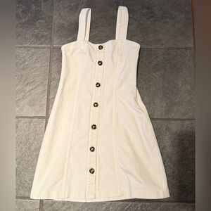 H&M Cream Linen Button Dress Size XS